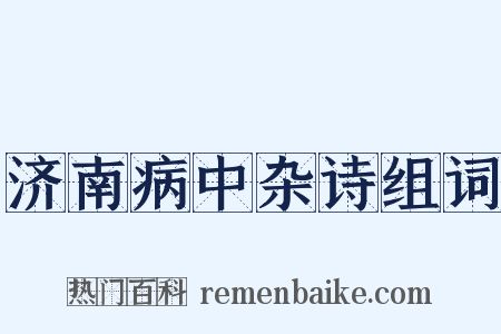 济南病中杂诗组词是什么意思的图片